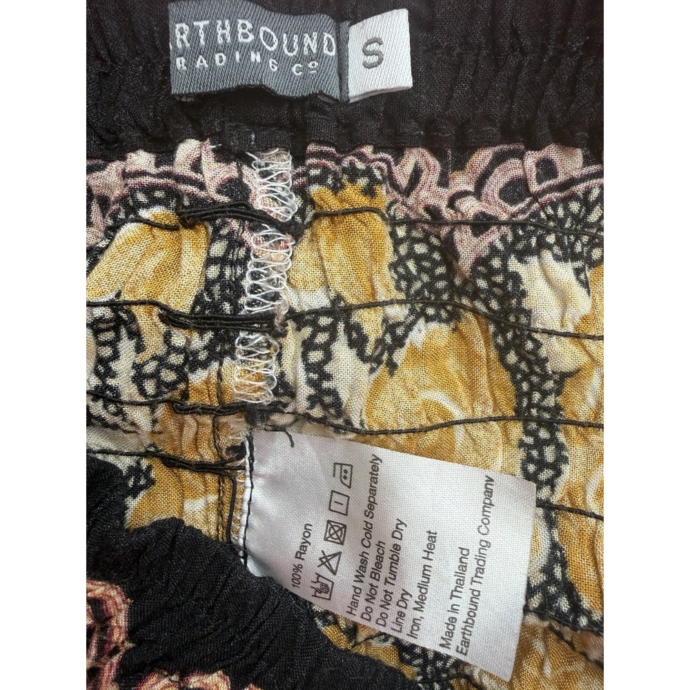 Earthbound Trading Company Harem Boho Pants Womens Small Colorful Hippie Baggy - Picture 6 of 13